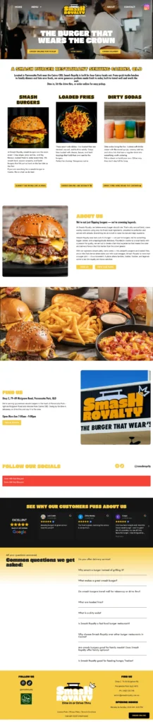 Burger Restaurant Website Design project