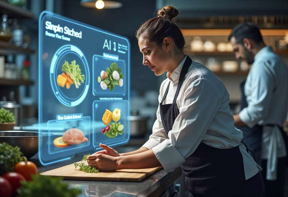 Desktop screen showing restaurant website examples for cafes, bakeries, and restaurants