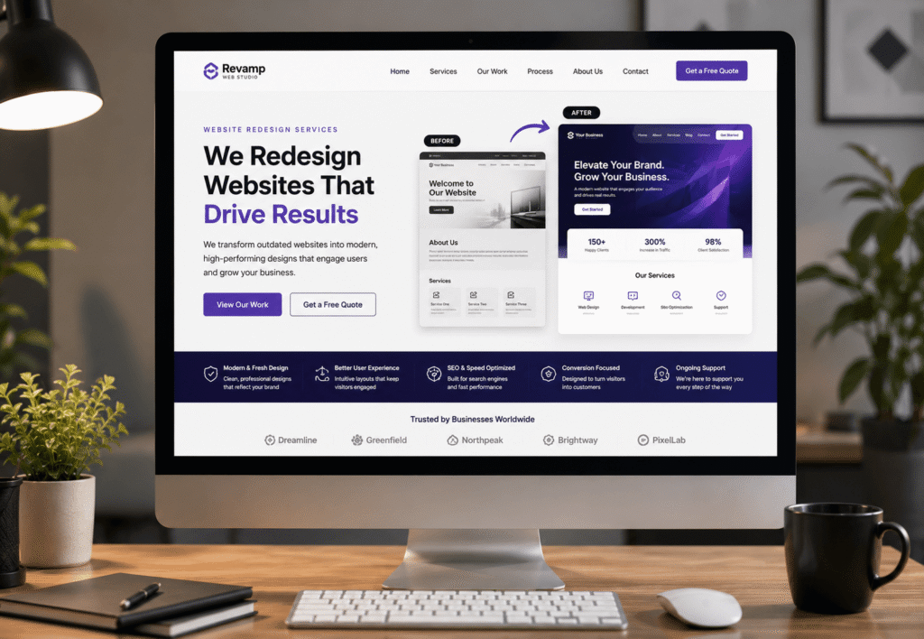 Website Redesign Services that will modernize old websites into new and fast business websites.