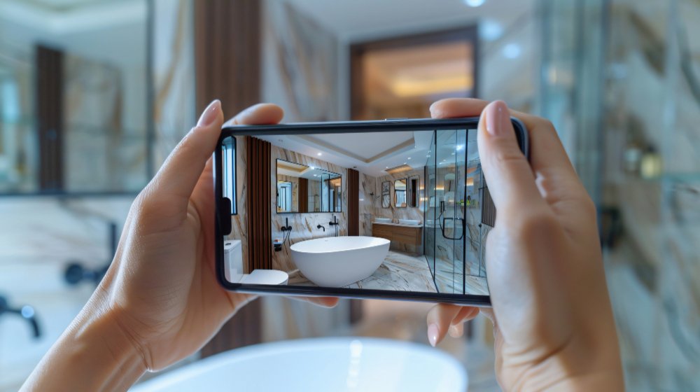 Interior design website on desktop, with galleries and design services pages.